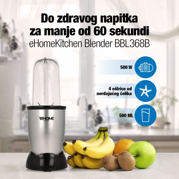 eHomeKitchen Blender BBL368B  500W - BBL368B