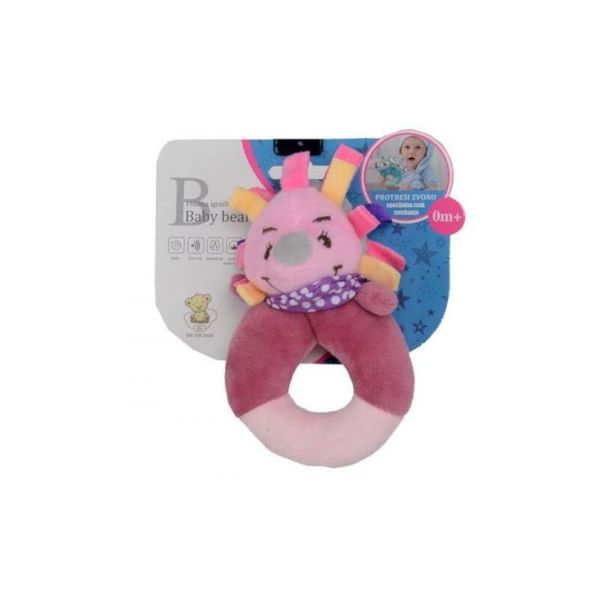 BBO Plišana igračka sa zvečkom Jež, roze - YW178994