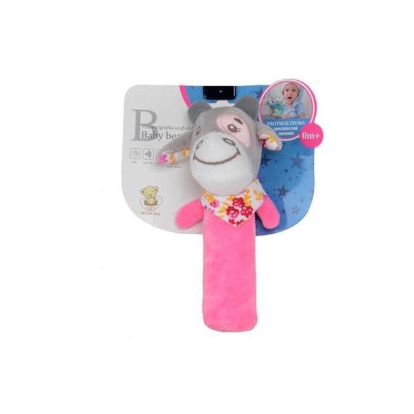 BBO Plišana igračka za bebe Kravica, roze/siva - YW178985
