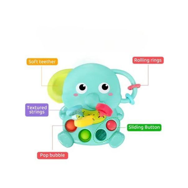 BBO Edukativna igračka za bebe sa aktivnostima Slon Lala Le - HE0195