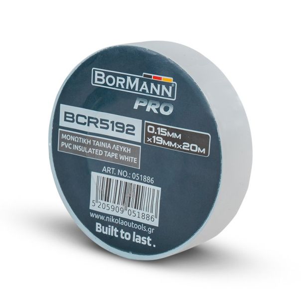 BORMANN PRO Izolir traka PVC bela 0.15mmx19mmx20m - BCR5181-10