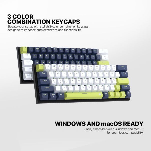 FANTECH Tastatura Mehanicka Gaming MK874V2 RGB Atom 63 Mori bela (rosie switch) - EP3169505