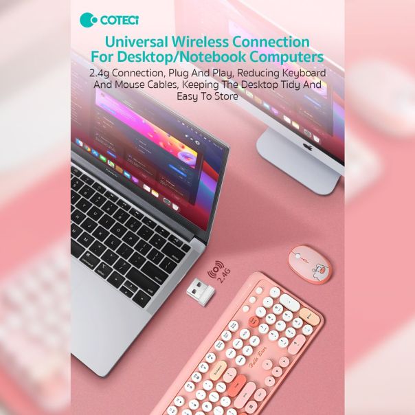Combo mis i tastatura Coteci 84021 pink - EP3009640