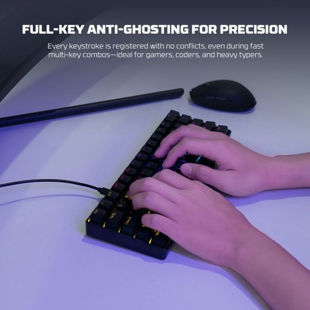 Tastatura Mehanicka Gaming Fantech MK211 RGB Atom61 crna (red switch) - EP3094464