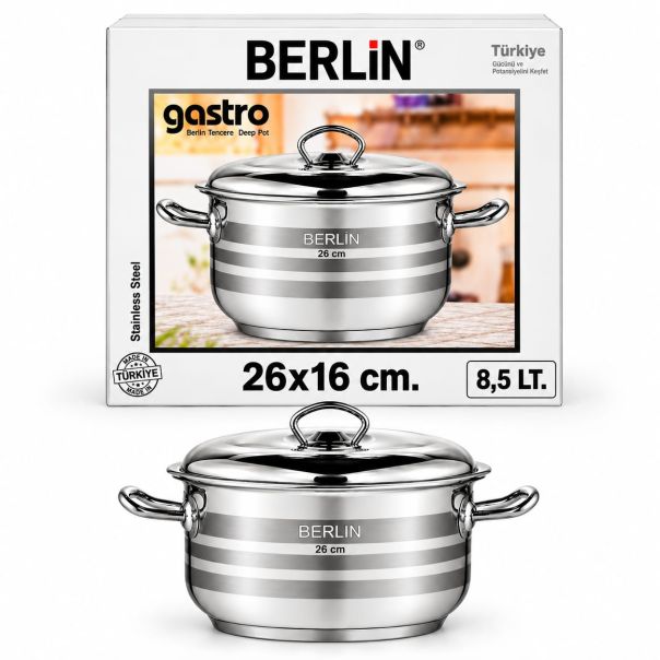 BERLIN Duboka šerpa 26cm, inox - BERLIN26