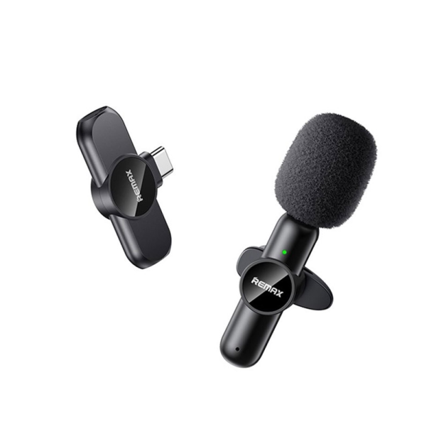 Bezicni mikrofon Lavalier Remax K09 1u1 za mobilni telefon Type-C crni - 618505