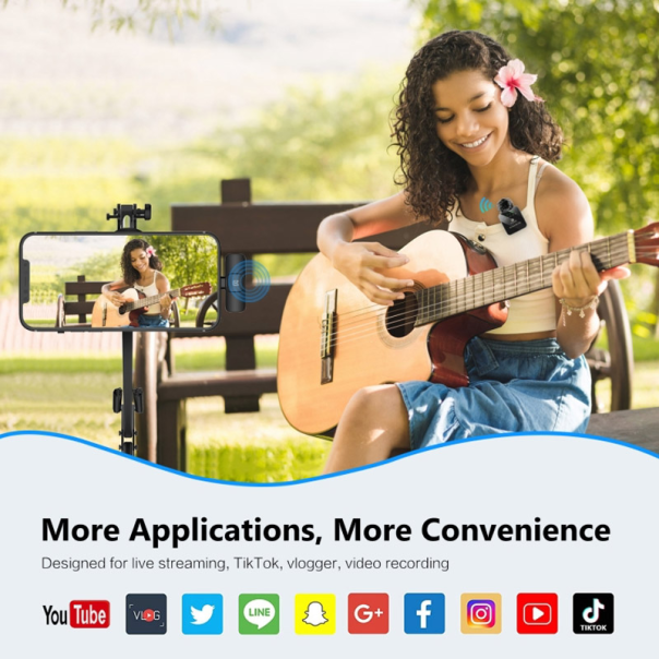 Bezicni mikrofon Lavalier za mobilni telefon PULUZ PU645B iPhone Lightning - 612995