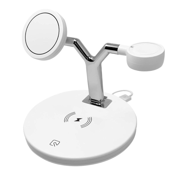 Bezicni punjač 3u1 Magsafe za Apple Watch, AirPods iPhone beli - 051316