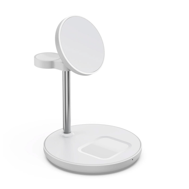 Bezicni punjač 3u1 Magsafe za Apple Watch, iPhone i AirPods 15W beli - 608533