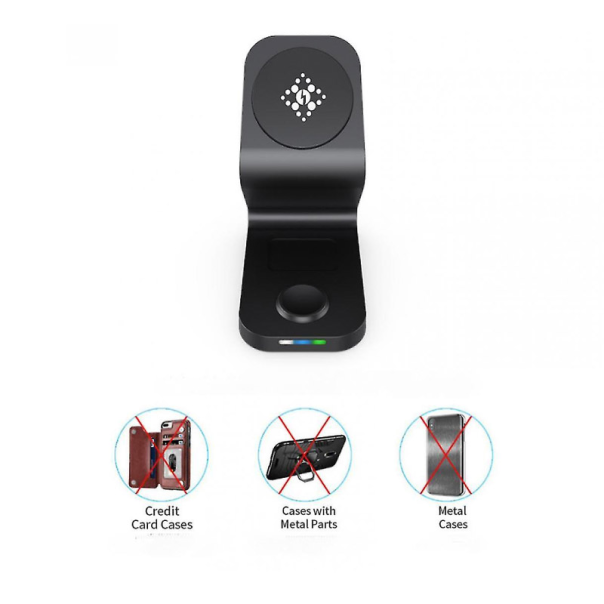 Bezicni punjač B-16 3u1 Magsafe za iPhone,Airpods,Apple Watch 15W crni - 058949