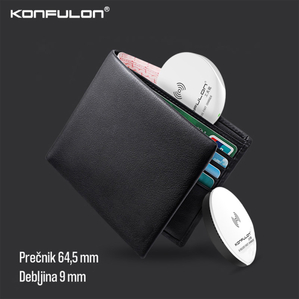 Bezicni punjač KONFULON Q02 10W belo crni - 613818