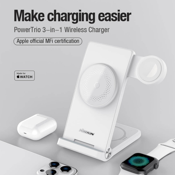 Bezicni punjač Nillkin Magsafe PowerTrio 3u1 za Apple uredjaje - 603683