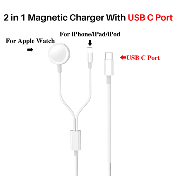 Bezicni punjač za Apple watch i kabel Type-C na Ligntning - 608612