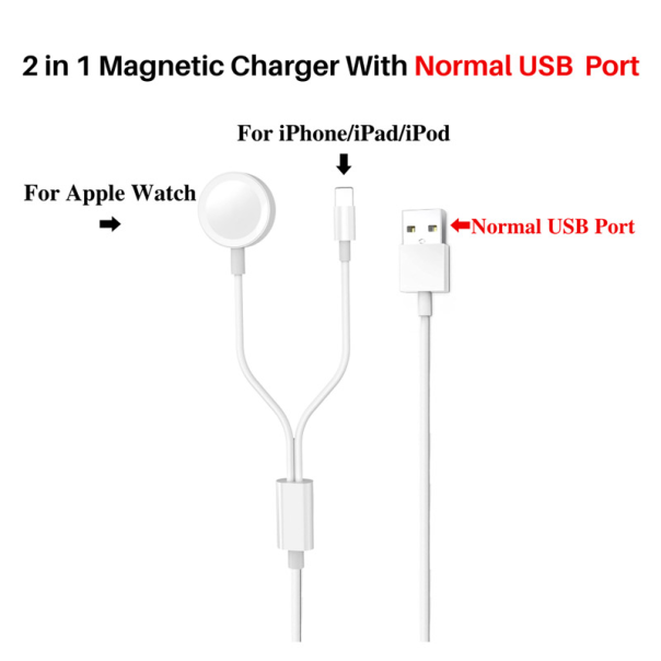 Bezicni punjač za Apple watch i kabel USB na Ligntning - 608611