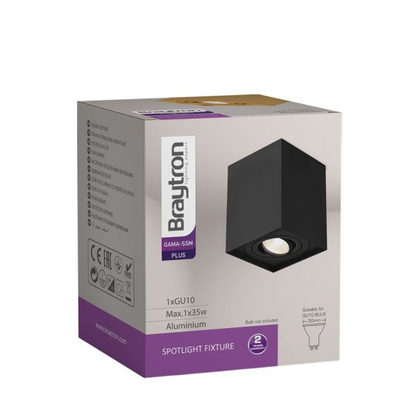 BRAYTRON LED spot svetiljka BRY-GAMA-8010-SQR-BLC-GU10 - BH04-00311