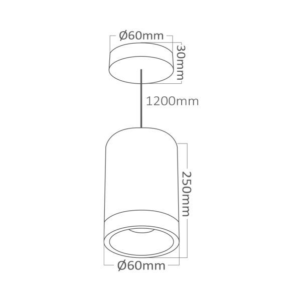 BRAYTRON LED visilica BRY-BETA-6020-PD-RND-WHT-GU10 - BH04-00400