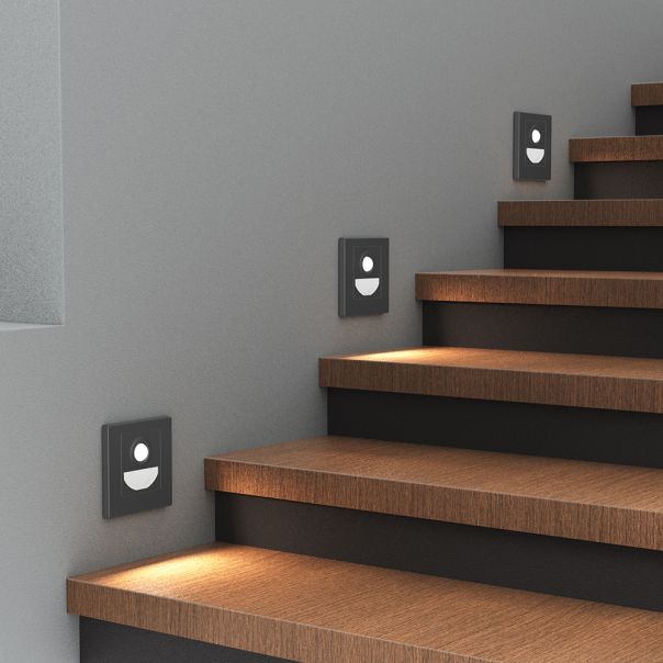 BRAYTRON Zidna LED lampa BRY-STEP-BS-SNS-1,5W-3IN1-GRY - BH07-00382