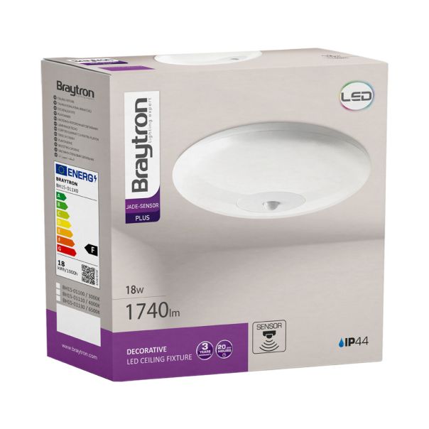 BRAYTRON LED plafonjera sa senzorom BRY-JADE-RND-D260-18W-SNS-6500K-IP44 - BH15-01130