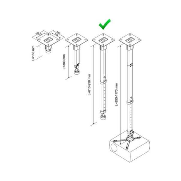 VEGA Univerzalni plafonski nosač za projektor CM 25-930 - BIM00007