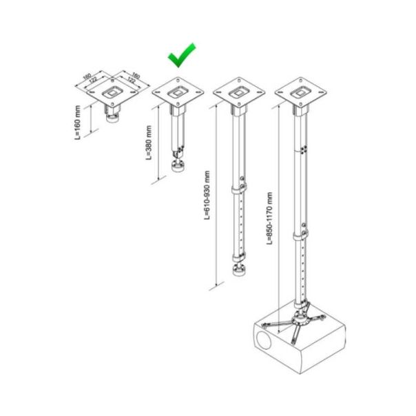 VEGA Univerzalni plafonski nosač za projektorCM 25-380 - BIM00063