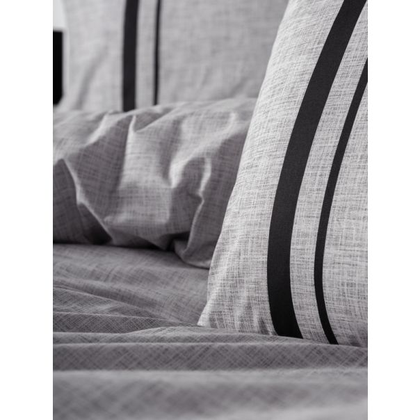 DEKOR DOM Posteljina CB Ranforce double Plain Line Bitter gri/siyah - 038249