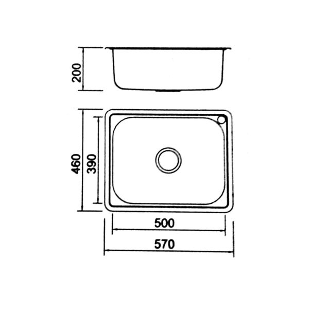 Boloco Inox ugradna sudopera ø90 57x46cm BL 601 - 12739-1