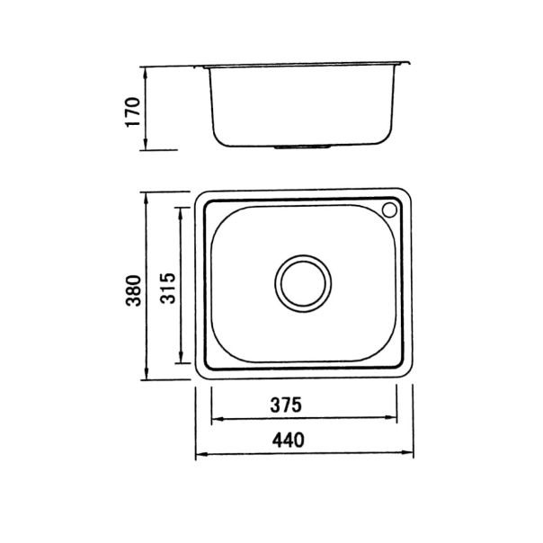 Boloco Inox ugradna sudopera ø90 44x38cm BL 603 - 11596