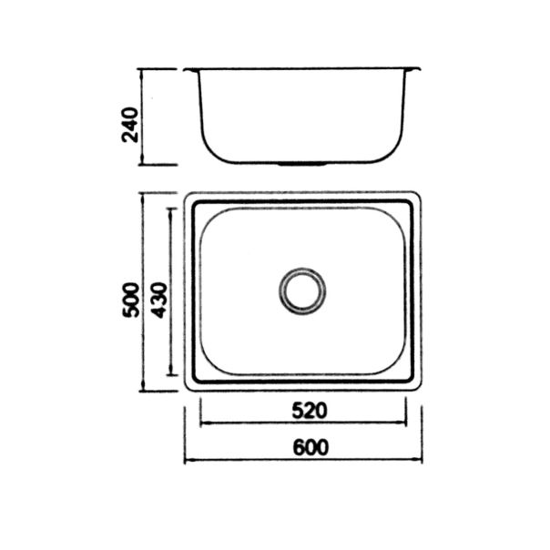 Boloco Inox ugradna sudopera ø90 60×50cm BL 613 - 12357-1