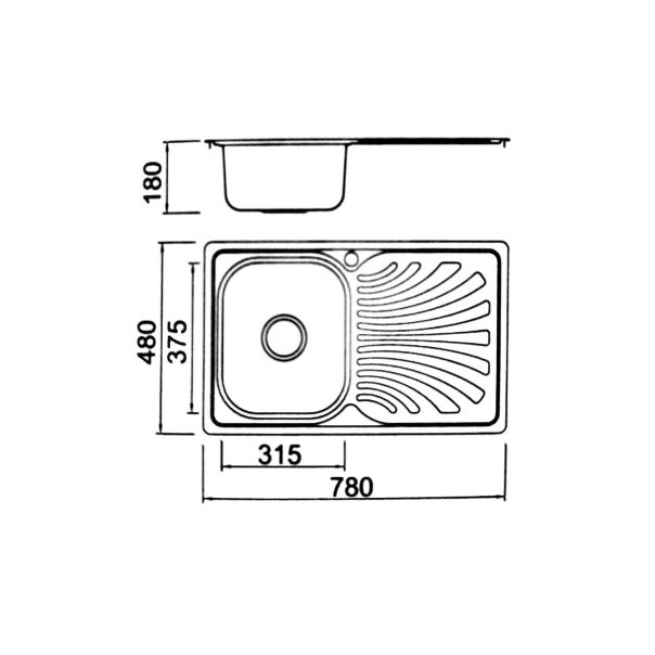 Boloco Inox ugradna sudopera ø90 78x48cm BL 824 - 12213