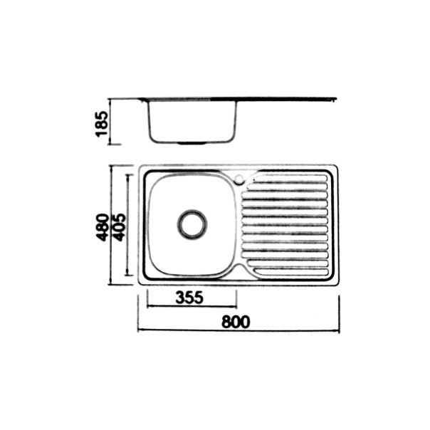 Boloco Inox ugradna sudopera ø90 80x48cm BL 834 - BL-834
