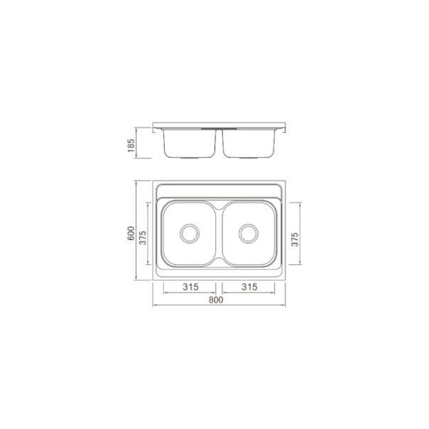 Boloco Inox nasadna sudopera ø60 80×60cm BL 835 - 11497