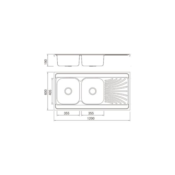 Boloco Inox nasadna sudopera ø60 120×60cm BL 853 - 12359-1-1