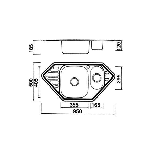Boloco Inox ugradna sudopera ø90 95×50cm BL 872 - BL-872