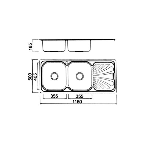 Boloco Inox ugradna sudopera ø90 116×50cm BL 895 - BL-895