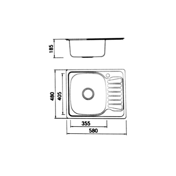 Boloco Inox ugradna sudopera ø90 58x48cm BL 896 - 12209-1