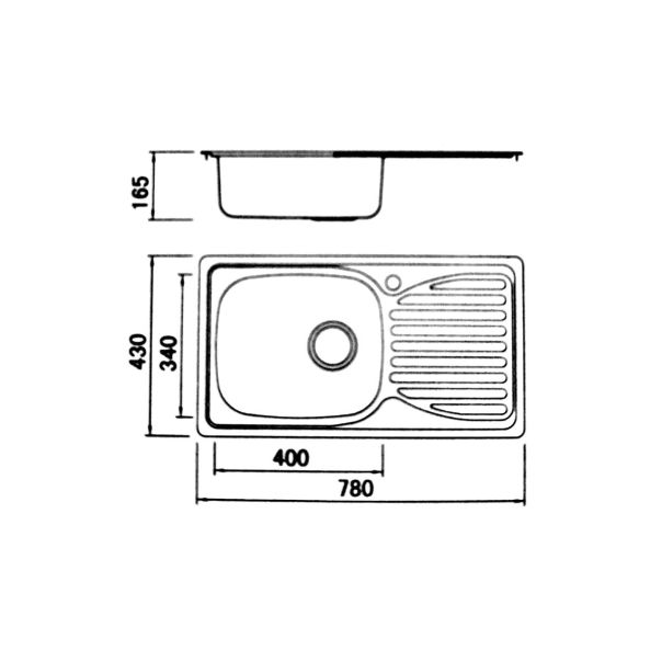Boloco Inox ugradna sudopera ø90 78x43cm BL 905 - 12697