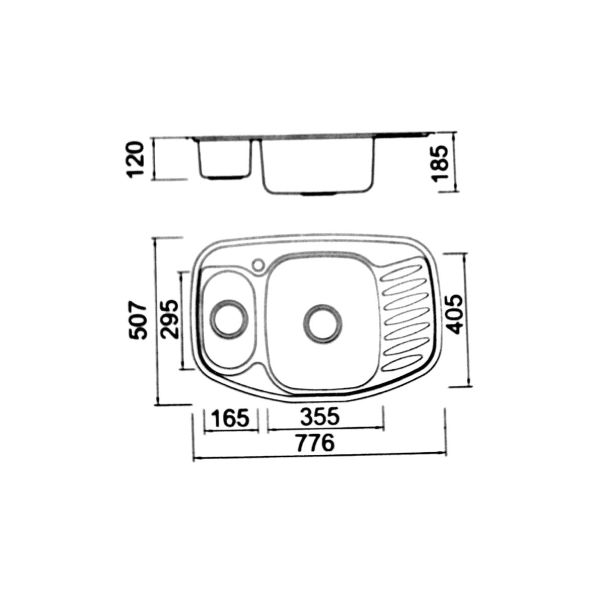Boloco Inox ugradna sudopera ø90 77,6×50,7cm BL 915 - 11538-1