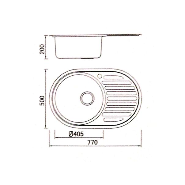 Boloco Inox ugradna sudopera ø90 77x55cm BL 859 - 12541-1