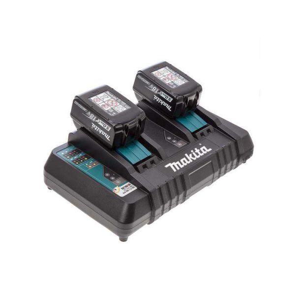 MAKITA Set baterija 2x BL1850B 18V/5.0Ah + Brzi punjač sa dva porta - BL1850BX2+DUPLI