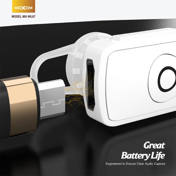 MOXOM Bluetooth headset (slušalica) MX-WL67, bela - BL305