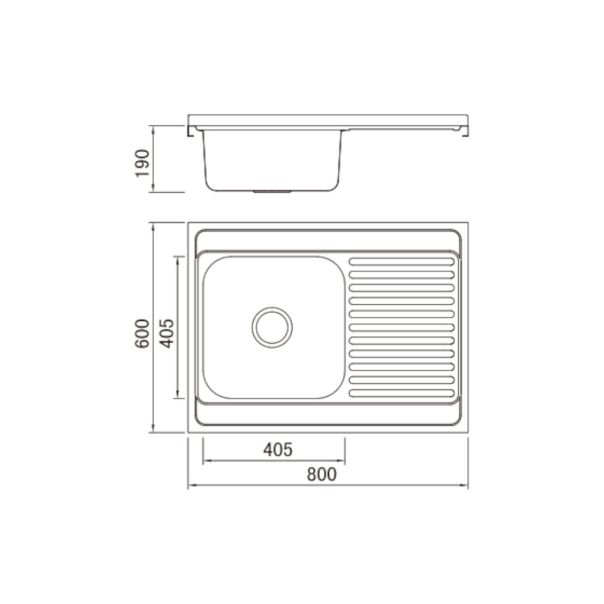 Boloco Inox nasadna sudopera ø90 80x60cm BL 864 - BL-864