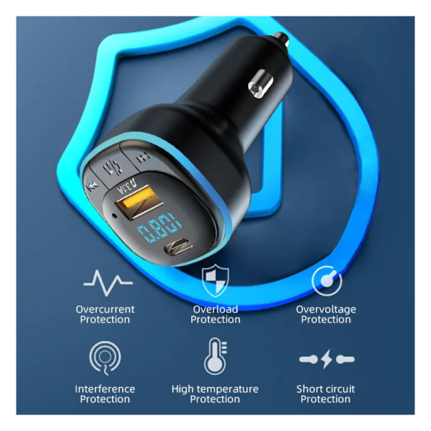Bluetooth FM LED Transmiter C33 5V/ 3.1A crni - 600230