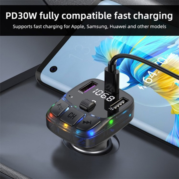 Bluetooth FM LED Transmiter C57 crni - 614210