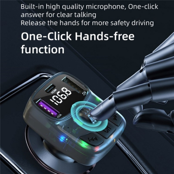 Bluetooth FM LED Transmiter C57 crni - 614210