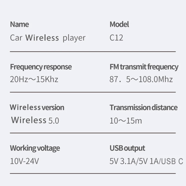 Bluetooth FM Transmiter C12 - 607711