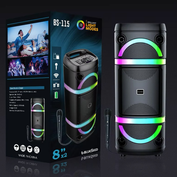 Bluetooth LED zvučnik BS-115 Blueseed crni - 612003