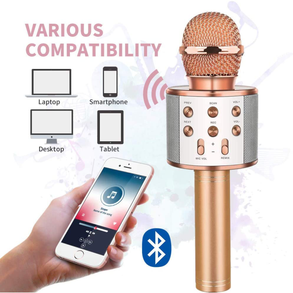 Bluetooth mikrofon roze - 206519