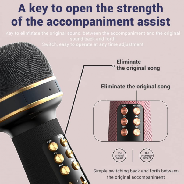 Bluetooth mikrofon WS898 roze - 219648