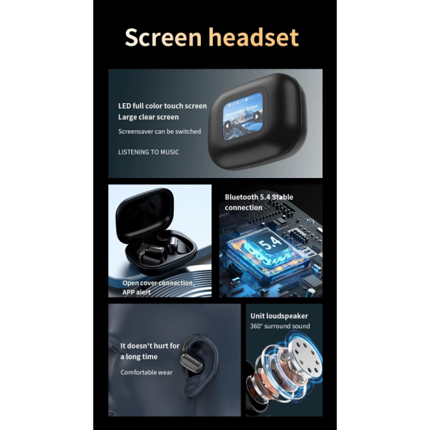 Bluetooth slušalice A16 Mini Pro sa AI prevodiocem crne - 222304