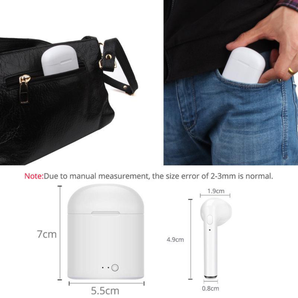 Bluetooth slusalice Airpods i7s TWS crne HQ - 99986